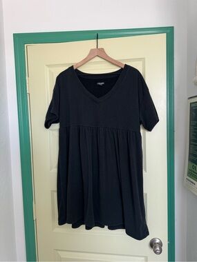 wild fable Black V-Neck Babydoll Mini Dress